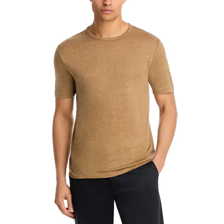 Vince Linen Short Sleeve Crewneck Tee