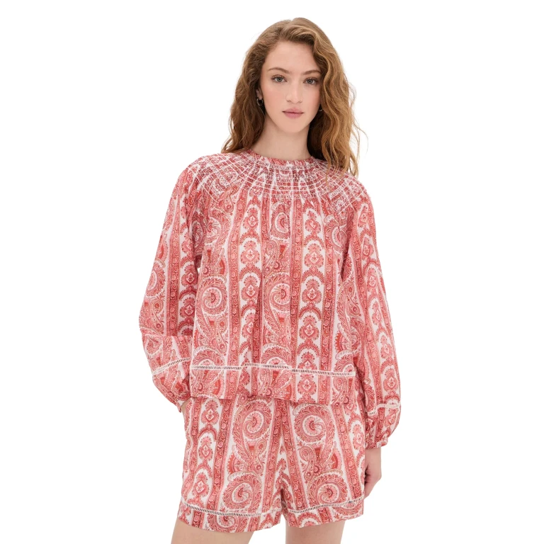 Hill House Home The Skye Top Corsica Paisley Coral S