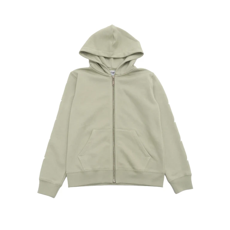 Golden Goose Star/ Girls Zipped Sweatshirt Hoodie/ Kangaroo Pocket/ Glitter Multistar Printed