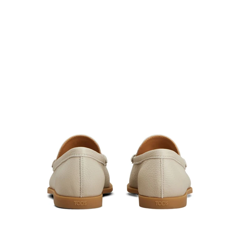 Tod's Tods Flat shoes White Calf Leather/rubber Sole - Women
