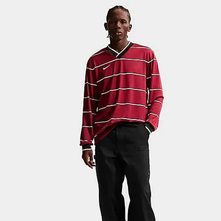 Nike Men's Energy Dri-FIT Long-Sleeve Soccer Top in Team Red/Off Noir/Summit White Size: XS