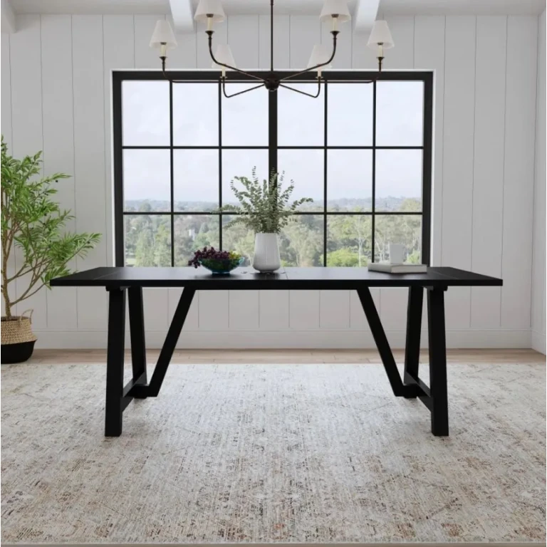 Trestle Black Dining Table