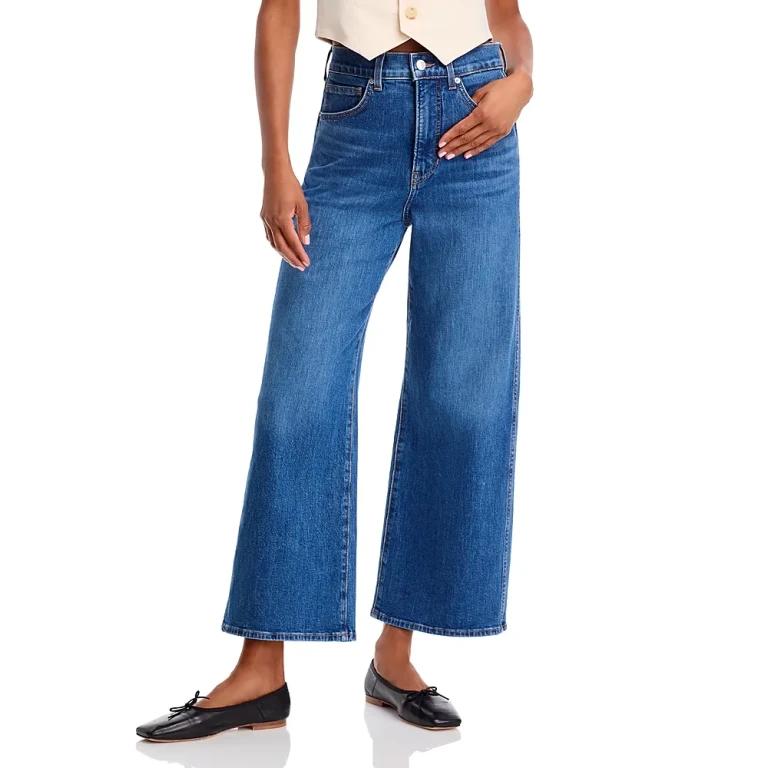 Veronica Beard Taylor High Rise Wide Leg Jeans in Serendipity