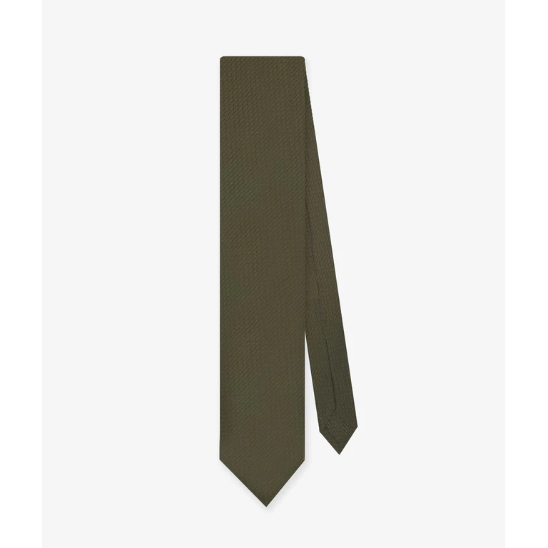 Larusmiani Classic Silk Tricot Tie Beige Regimental - Men