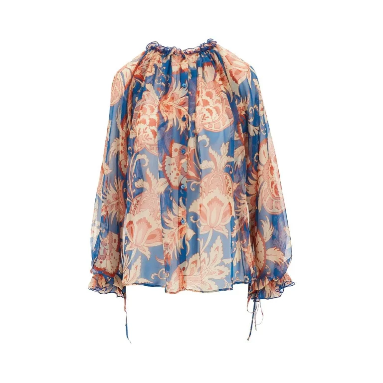 Blusa Etro de gasa con estampado floral talla 40