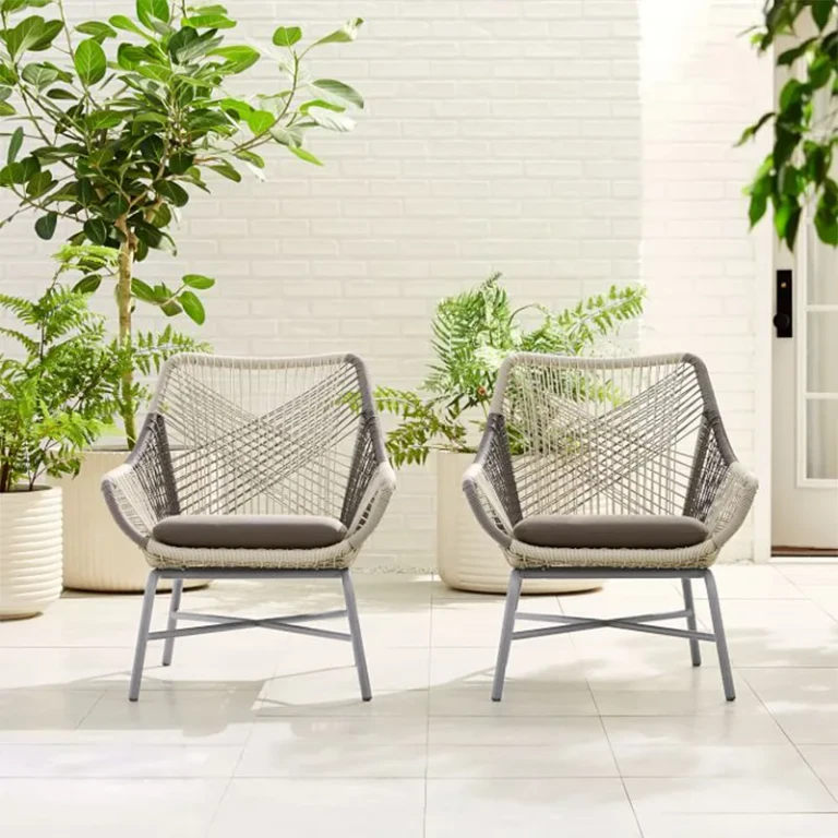 Outdoor PE Rattan Patio Chair Armchair with Cushion Pillowï¼Set of 2ï¼