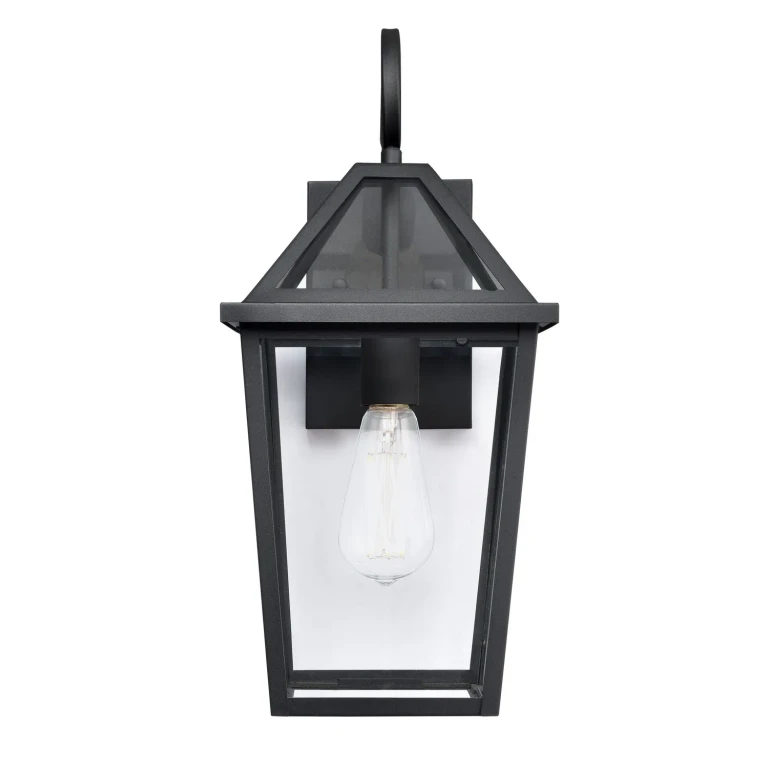 Textured Black One Light Outdoor Wall Sconce from the Eston Collection