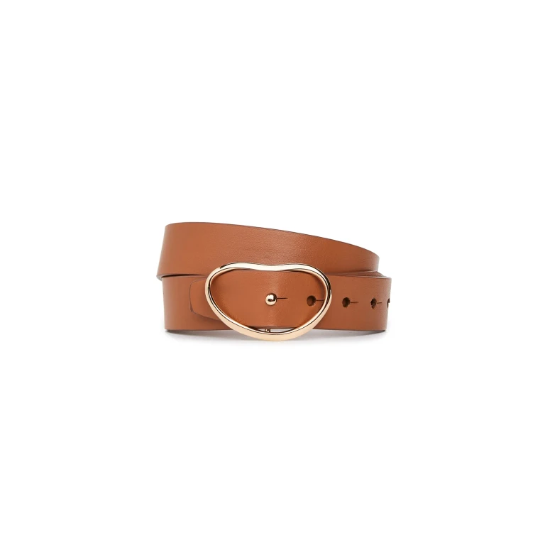 Lizzie Fortunato Wide Georgia Belt In Tan Tan L