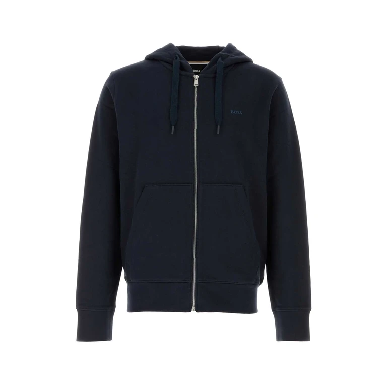 Hugo Boss Midnight Blue Cotton Sweatshirt Darkblue Exterior: Felpe - Men