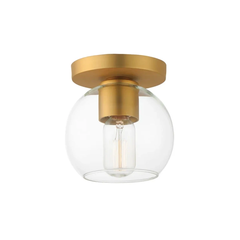 Natural Aged Brass One Light Flush Mount from the Knox Collection