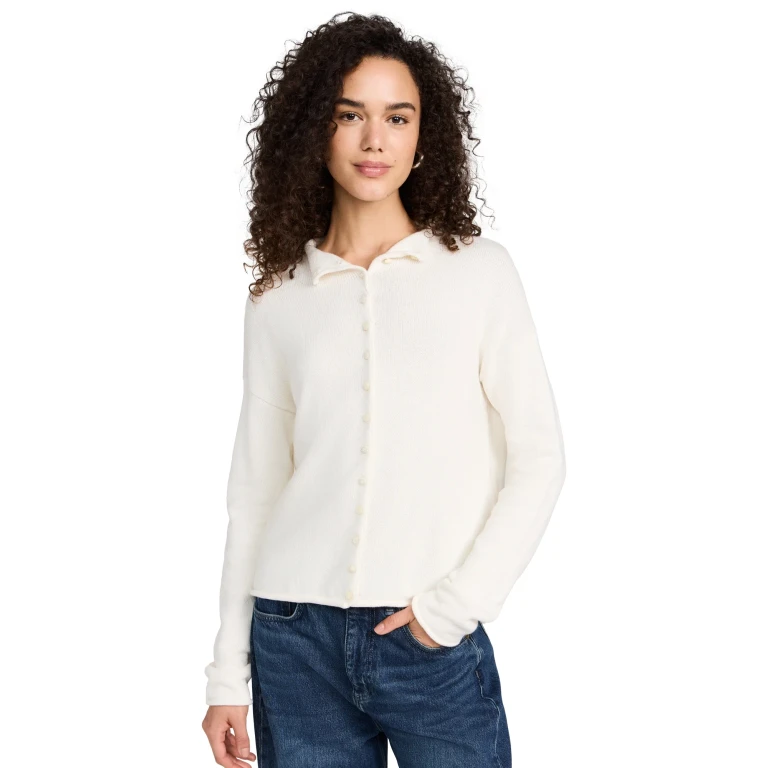 Alex Mill Taylor Rollneck Cardigan Ivory XL