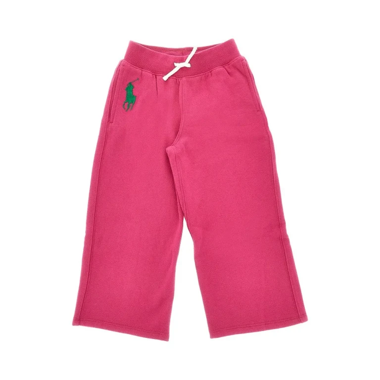 RALPH LAUREN Cotton-blend pants with logo embroidery Kids 4Y