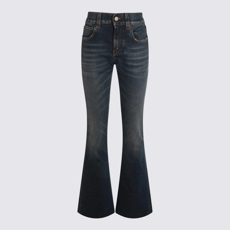 Balenciaga Blue Cotton Bootcut Jeans