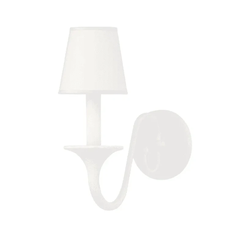 White Plaster One Light Wall Sconce from the Windsor Collection