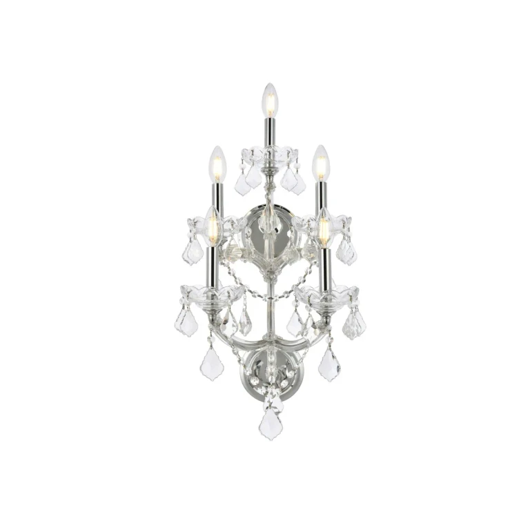 Chrome Five Light Wall Sconce from the Maria Theresa Collection