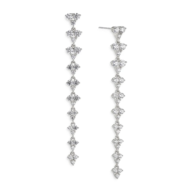 Nadri Pave the Way Long Linear Drop Earrings