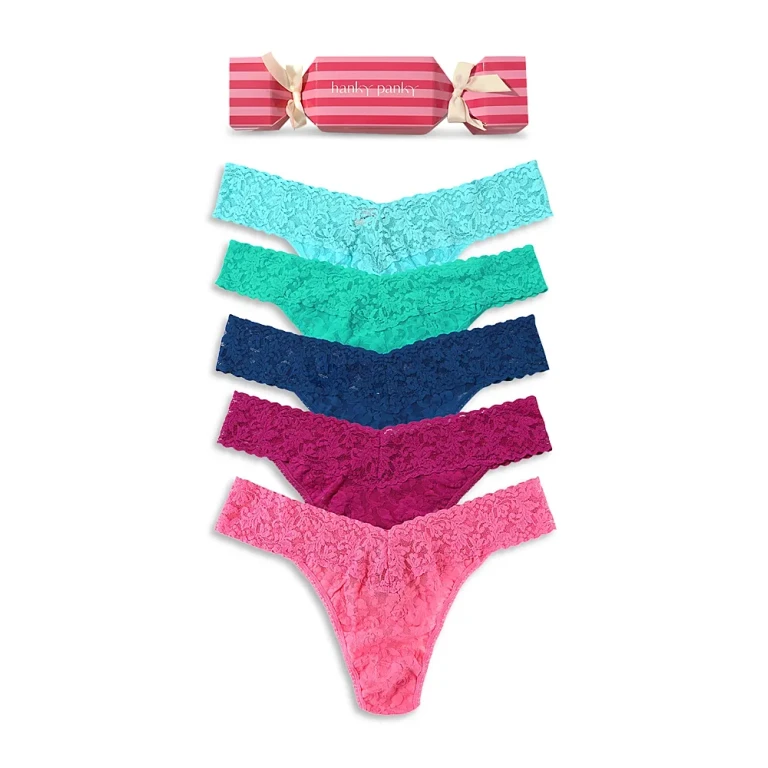 Hanky Panky Signature Lace Original Rise Thong, Pack of 5