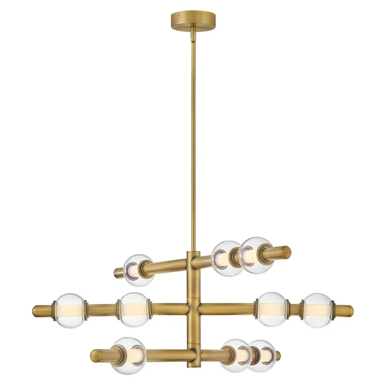 Lacquered Brass LED Chandelier from the Saxon Collection