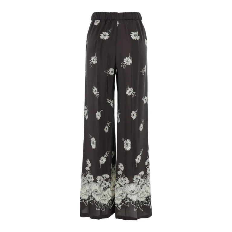 Parosh Multicolor Pants With Elastic Waist And All-over Floral Motif In Fabric Woman