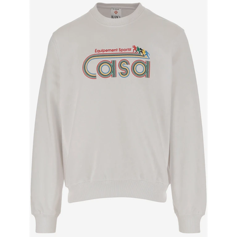 Casablanca White Cotton Equipement Sportif Sweater