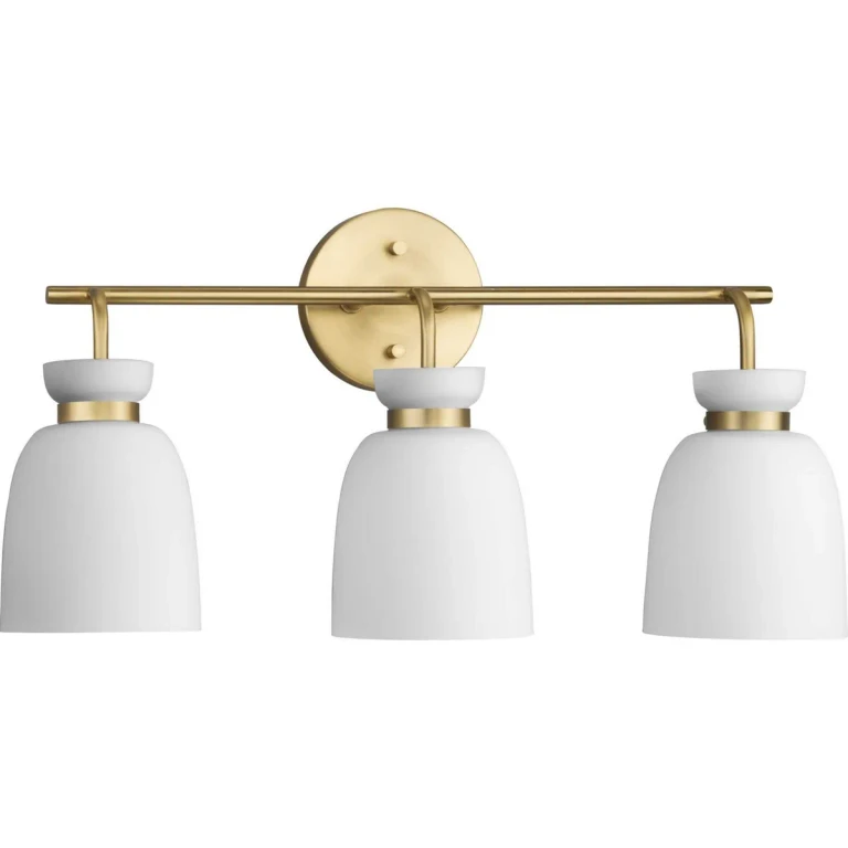 Brushed Gold Three Light Bath & Vanity from the Lexie Collection