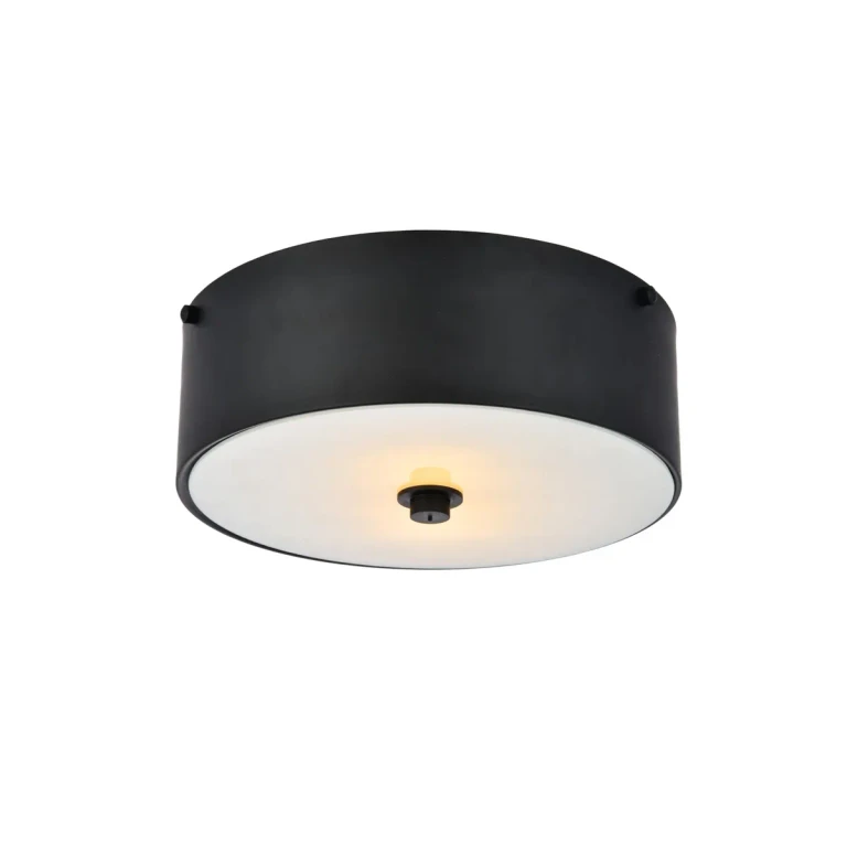 flat black Two light Flush Mount from the Hazen Collection