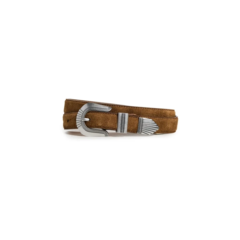 Madewell Overt Western Belt Warm Chestnut Suede M