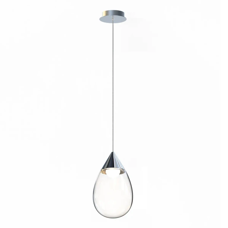 Polished Chrome LED Pendant from the Dewdrop Collection