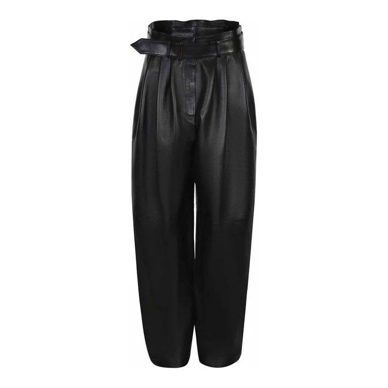 Magda Butrym Pantalons En Cuir - Noir