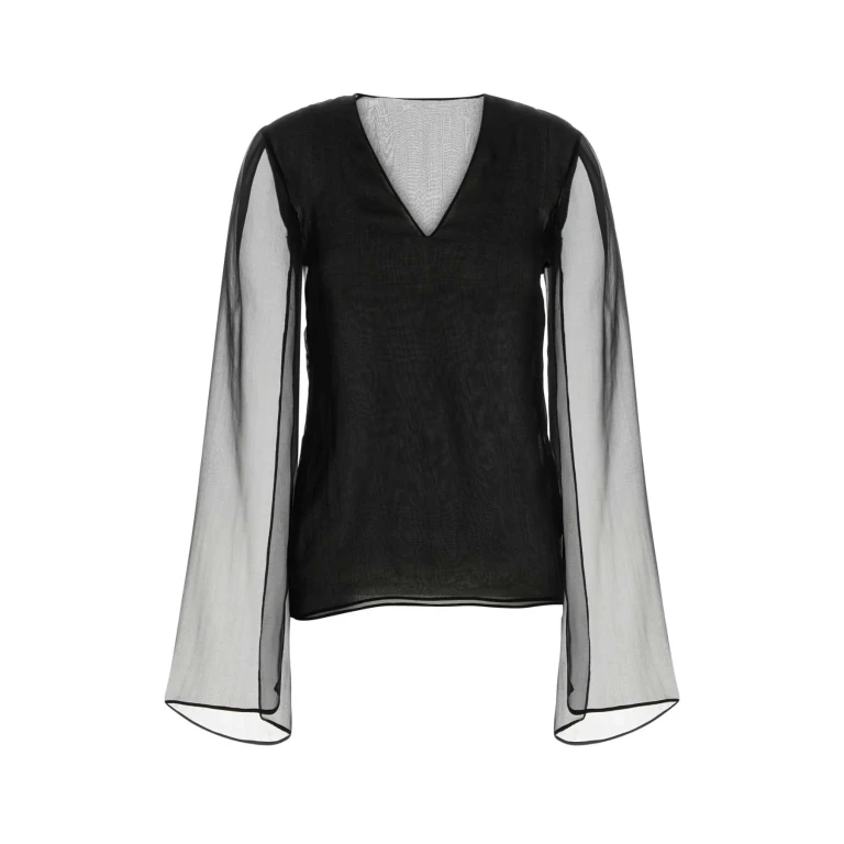 Alberta Ferretti Black Silk Blouse