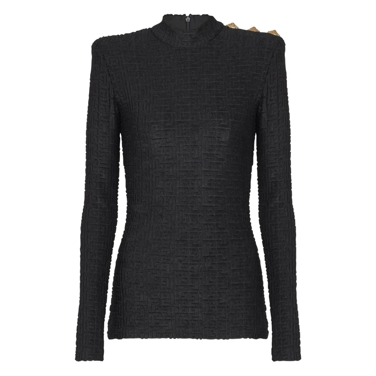 Balmain Paris Classic Ls Top Black - Women