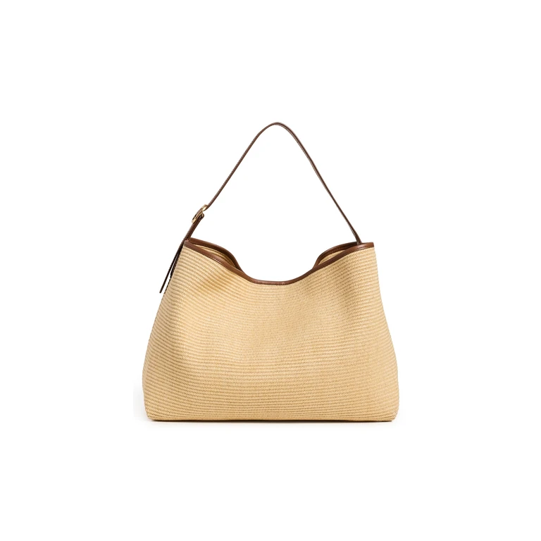 Vince Raffia Vivian Hobo Bag Natural One Size