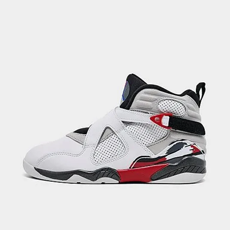 Jordan Little Kids Air Retro 8 Basketball Shoes in White/Black/True Red Size: 1.0