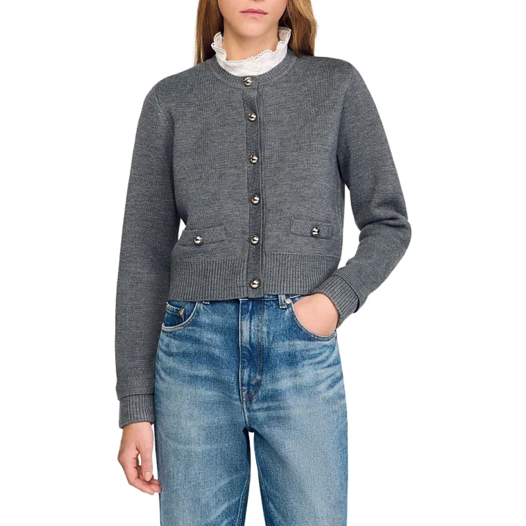 Sandro Fine Knit Cardigan