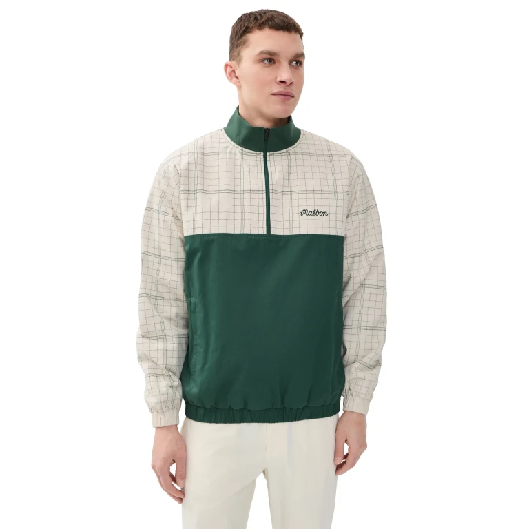 Malbon Spruce 1/4 Zip Jacket Hunter Green/Ivory L