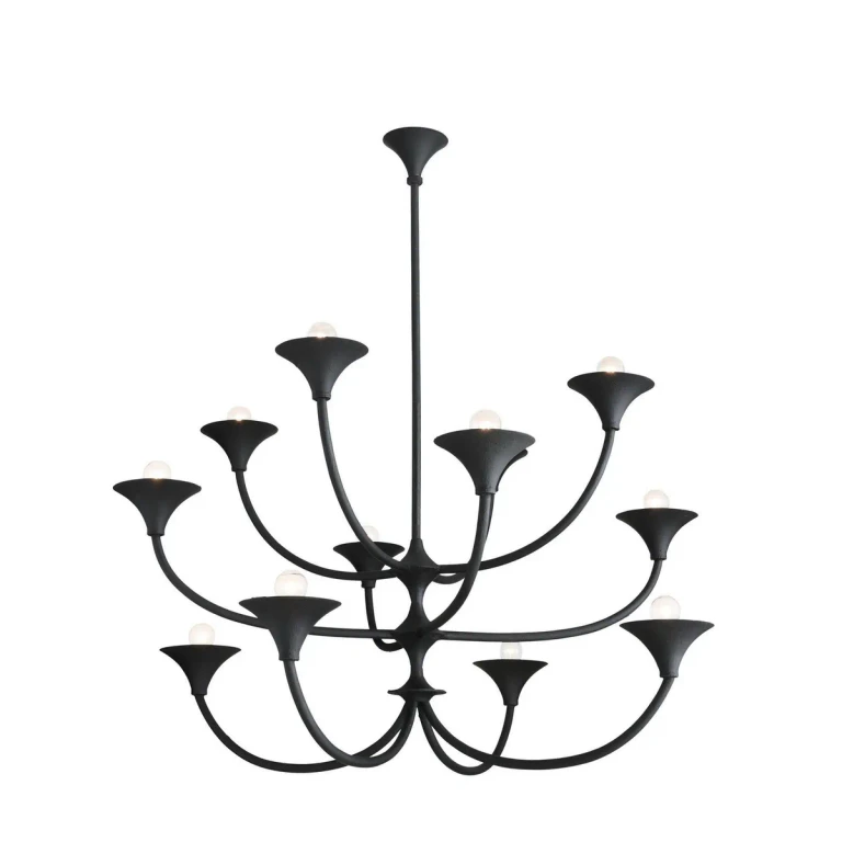 Black Gesso Chandelier from the Larkin Collection