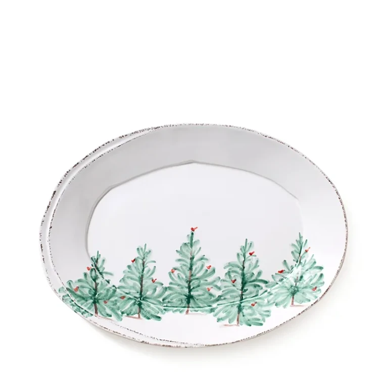 Vietri Lastra Holiday Small Oval Platter