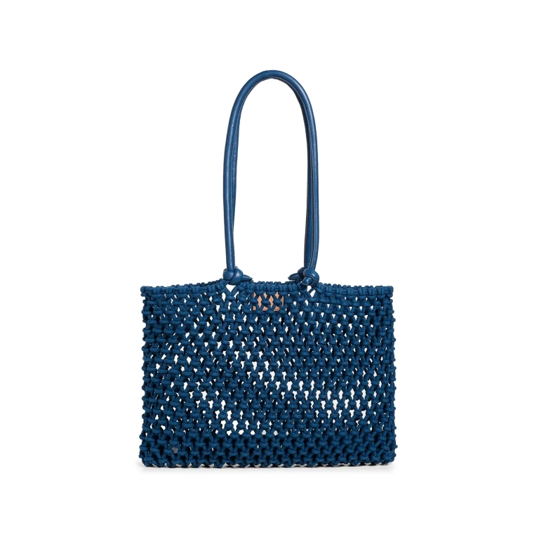 Clare V. Sandy Tote Blush w/ Bright Poppy Straps One Size