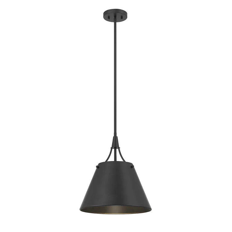 Matte Black One Light Pendant from the Willis Collection