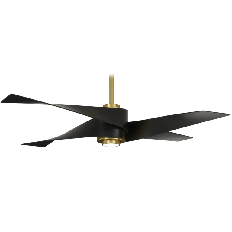 Soft Brass Matte Black 64"Ceiling Fan from the Artemis Iv Collection