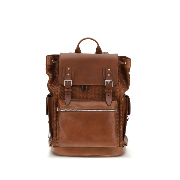 Brunello Cucinelli Braided Calf City Backpack