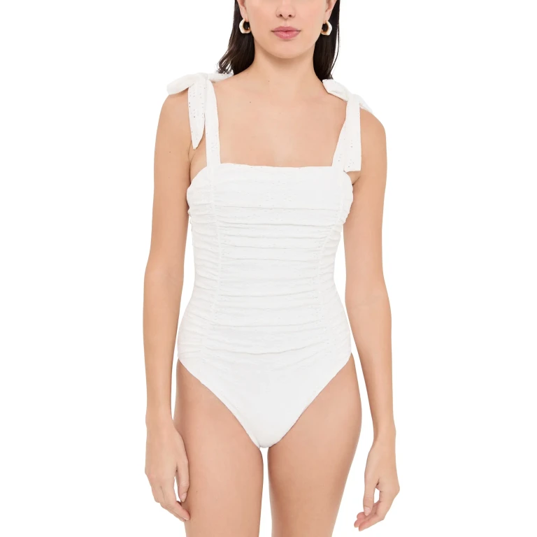 MINKPINK Pippa Broderie One Piece White XS