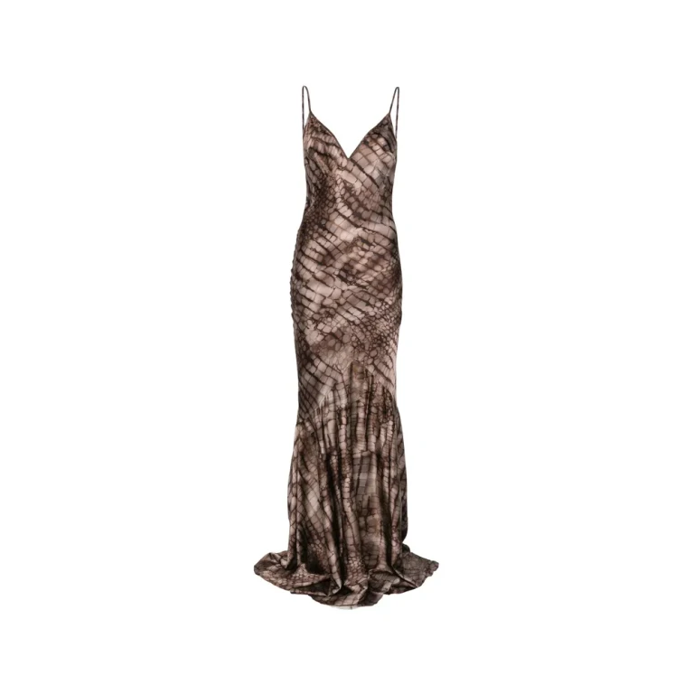 Elisabetta Franchi V-neck Printed Maxi Dress