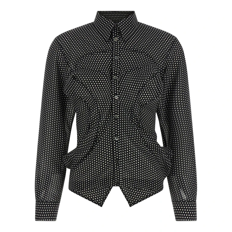 Junya Watanabe Polka Dot Shirt White/black Polyester Shirt, Blouse - Women