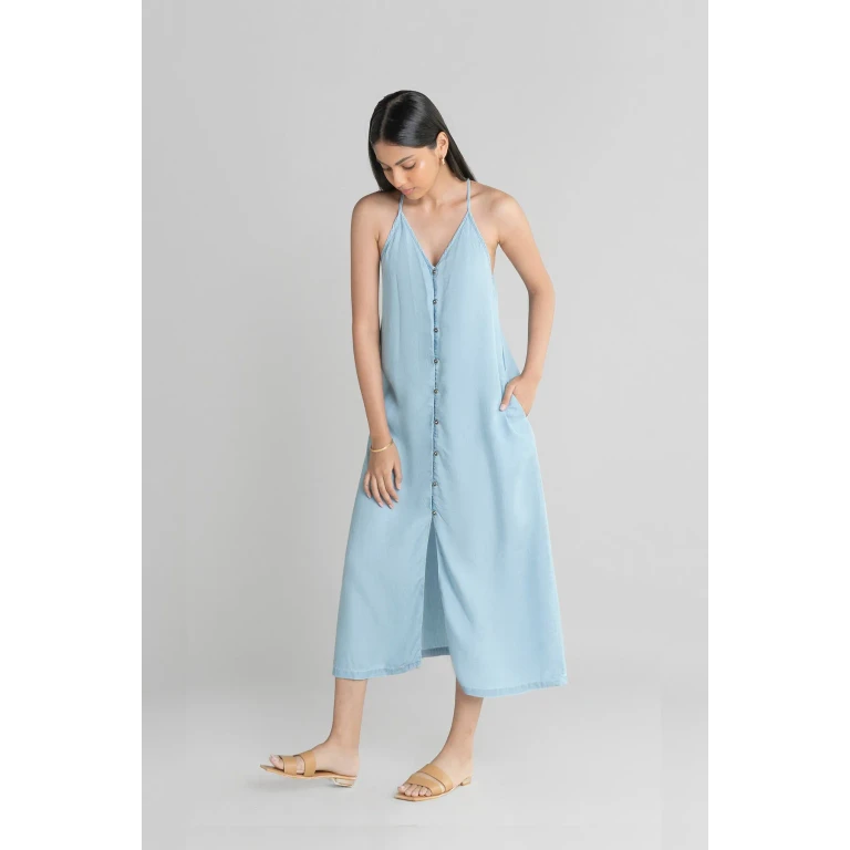 In The Mood For Love Denim Midi Dress
