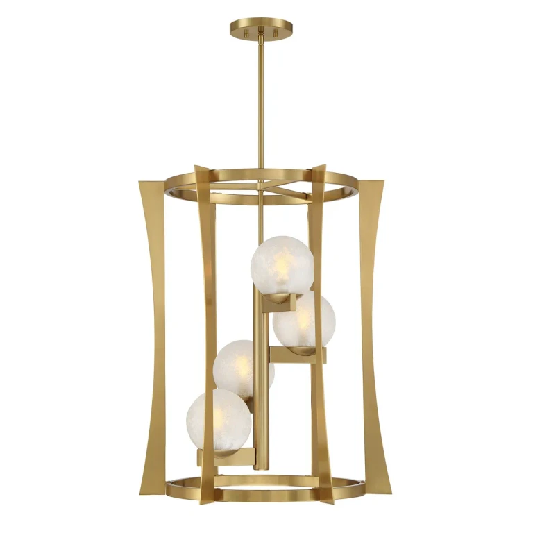 Darien 4-Light Pendant in Warm Brass