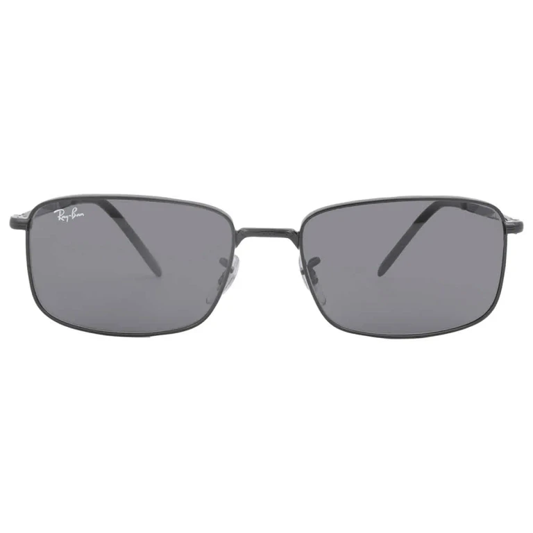 Ray Ban Dark Grey Classic Rectangular Unisex Sunglasses RB3717 002/B1 57