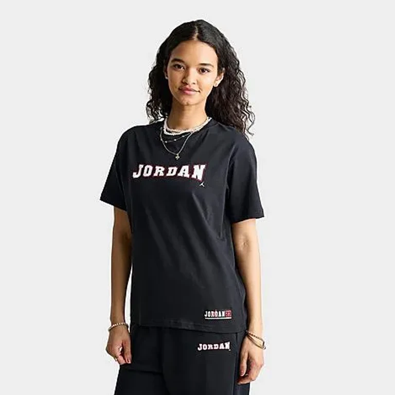 Jordan Women's Varsity Graphic T-Shirt in Black/White Size: XS