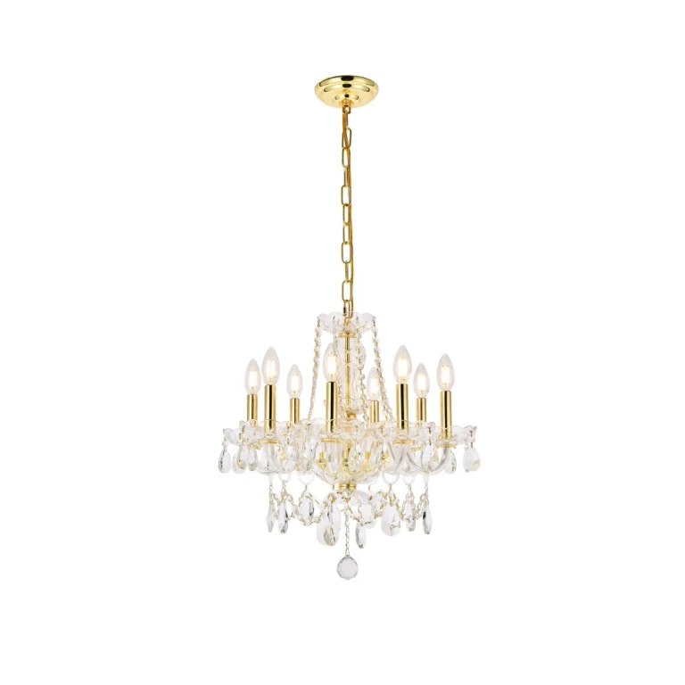 Gold Eight Light Chandelier from the Princeton Collection