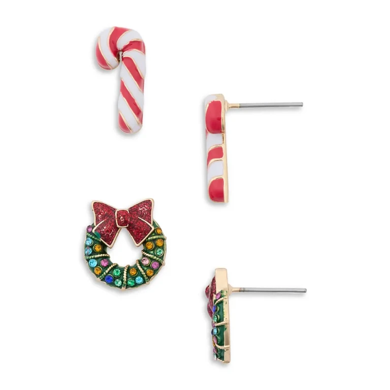 Baublebar Candy Cane & Mistletoe Earrings Set